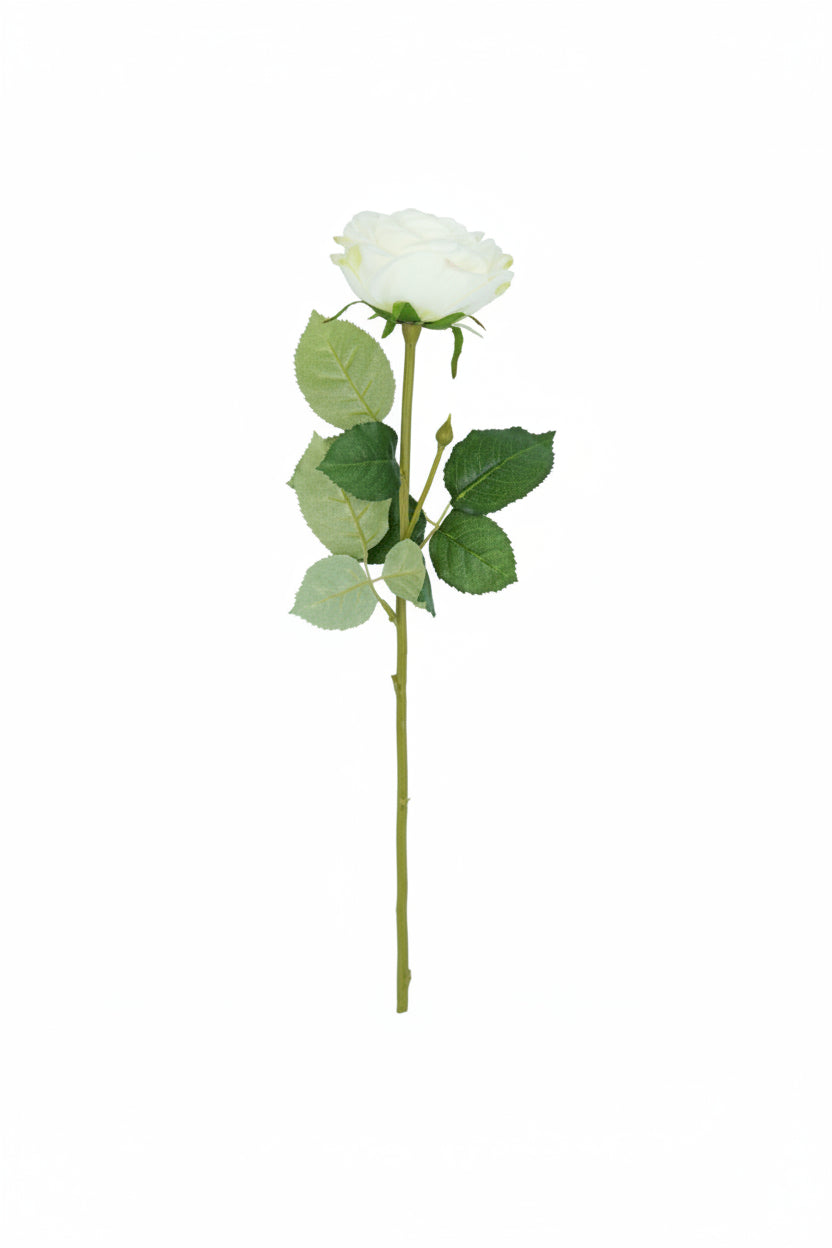 Camelia fiore artificiale color bianco con ramo - FLOSTL0817WP