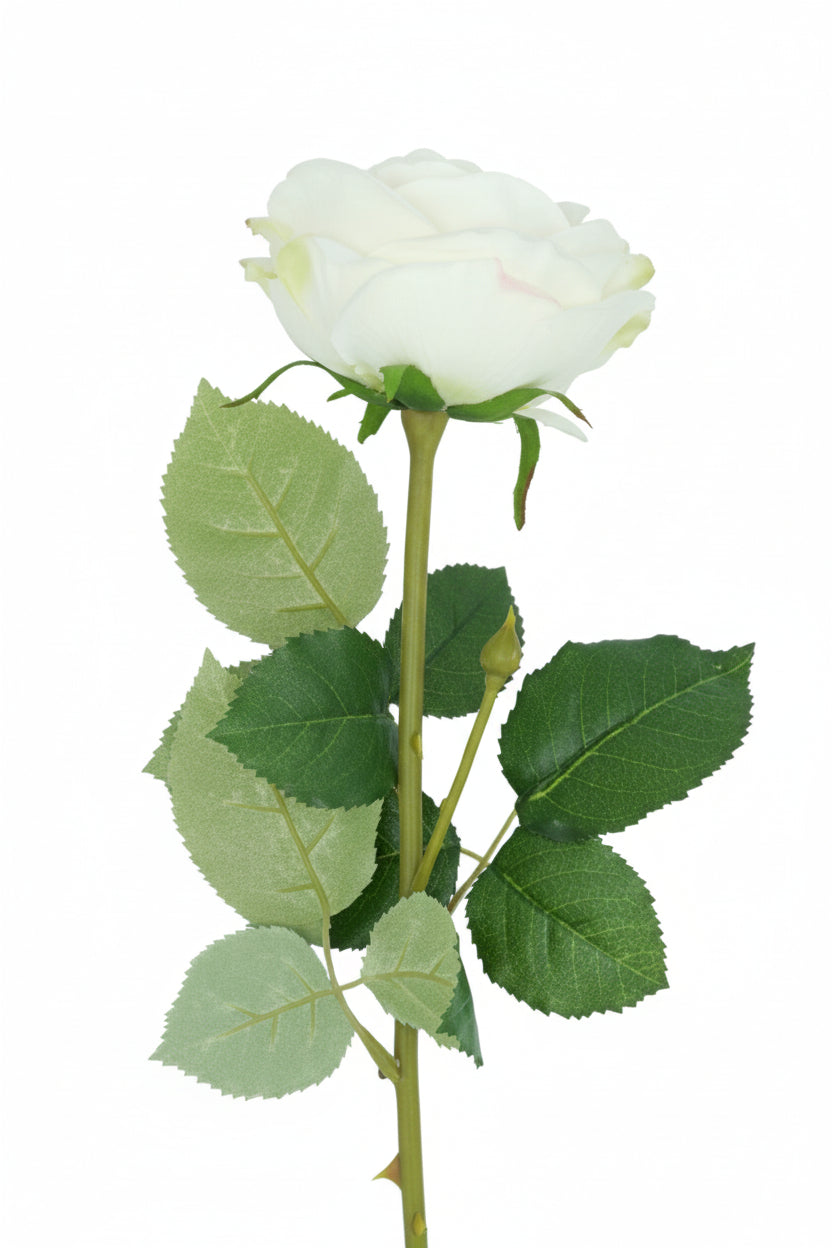 Camelia fiore artificiale color bianco con ramo - FLOSTL0817WP